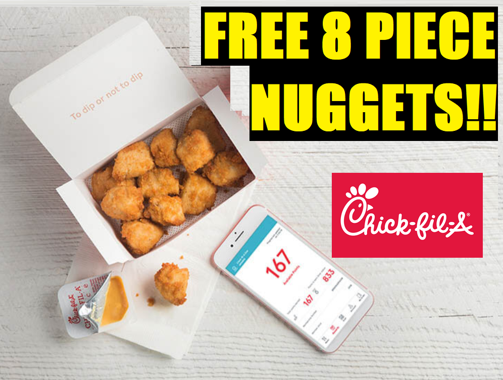 Free 8 Piece Chicken Nuggets at ChickfilA HEAVENLY STEALS