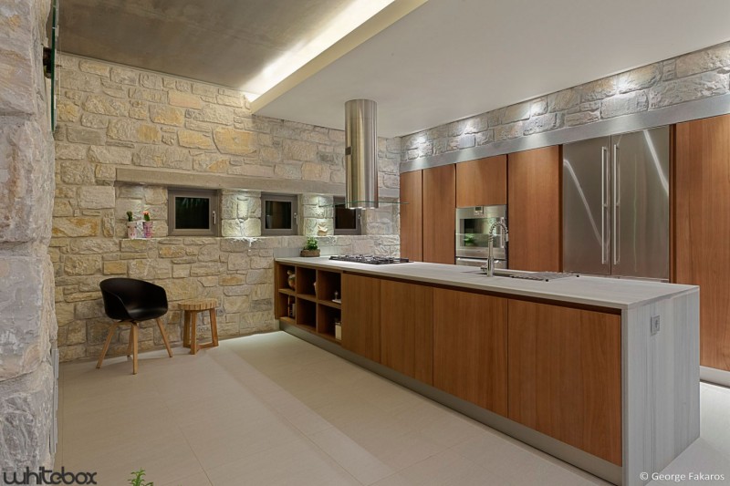 clean elegant kitchen Stone House in Anavissos