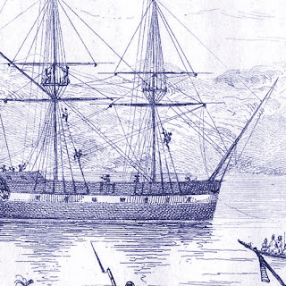 El velero Boyd, fondeado en la bahía de Whangaroa El velero Boyd, fondeado en la bahía de Whangaroa