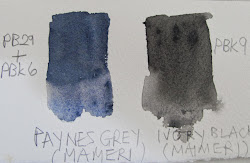 paynes gray grey watercolour artists log maimeri ivory left right