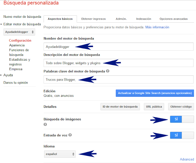 ¿Cómo insertar el buscador personalizado de Google en Blogger?