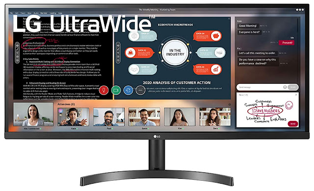 LG Ultra-Wide 34 Inch WFHD IPS Display Multitasking and Gaming Monitor