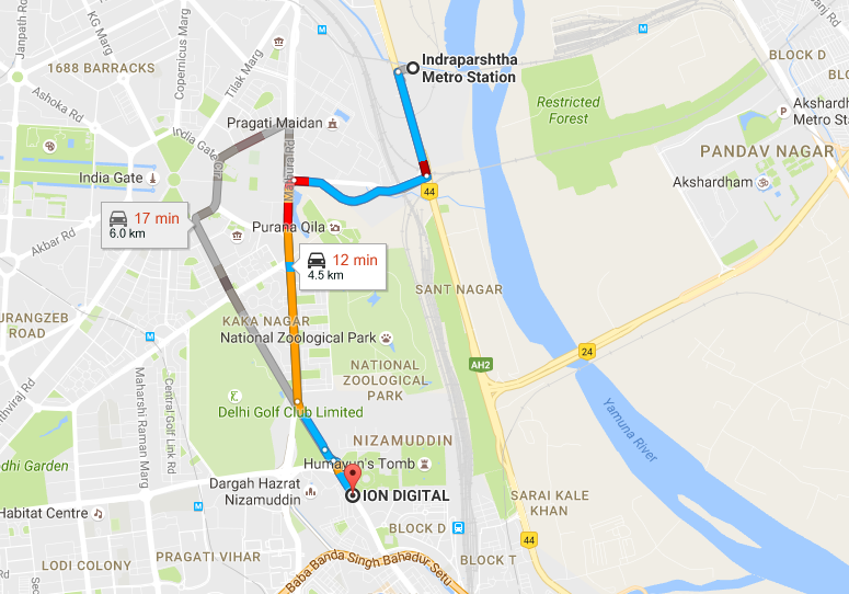 ExamcenterDada: How to reach Ion Digital Zone : Mathura Rd, Block A