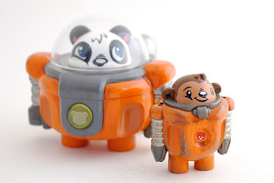 Podgy Panda x Cris Rose Podgonauts Edition A Resin Figures – Panda Exploration Corp Jupsuit Orange & Monkey Mechanic