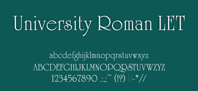 University Roman LET Font Kumpulan Font Undangan - University Roman LET Font