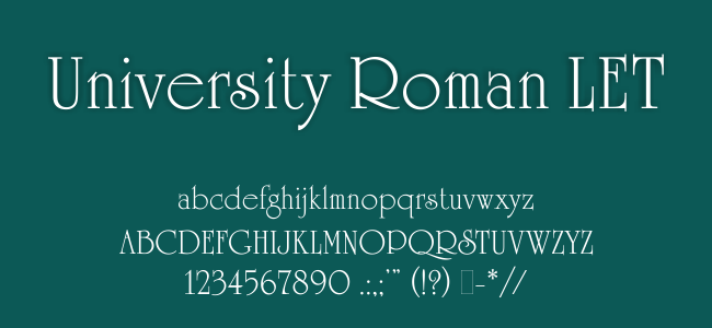 Kumpulan Font Undangan - University Roman LET Font