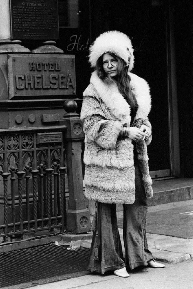 Janis Joplin Outside of the Hotel Chelsea, New York City, March 1969 ~ Vintage Everyday