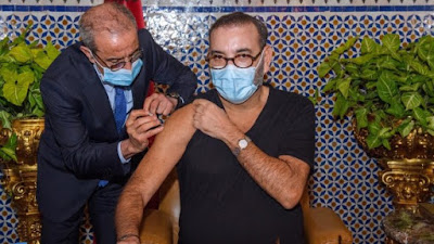 Maroc- le roi Mohammed VI donne le démarrage de la campagne  de vaccination anti-covid19 et reçoit la première dose