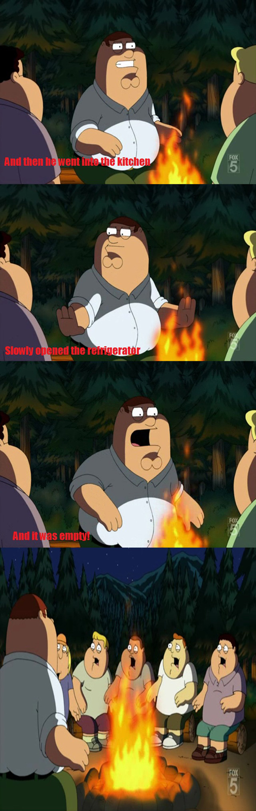 Family Guy Peter Griffin  Telling A Scary Story At Fat Camp
