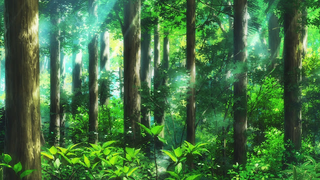 Anime Landscape: Anime Tree Forest Background
