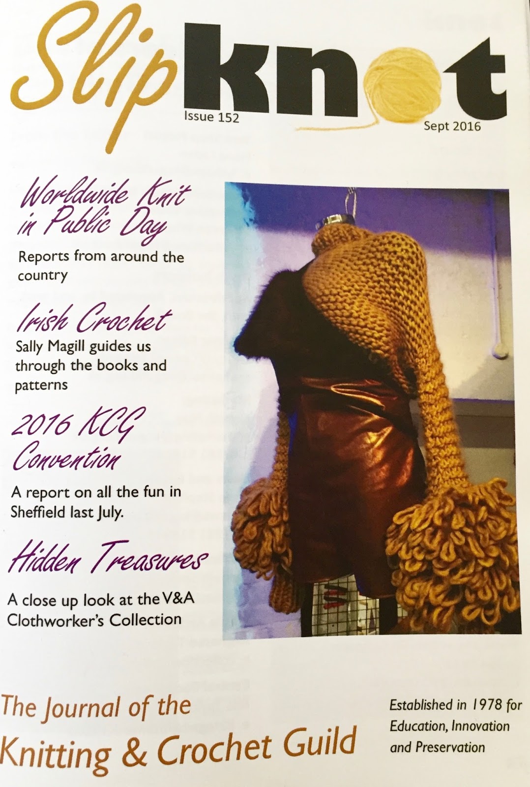 Emma Vining Hand Knitting The Knitting & Crochet Guild Journal, Issue 152