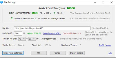 Bot Traffic Spirit - Menu Penambahan alamat website Bot Traffic Spirit - Menu Penambahan alamat website