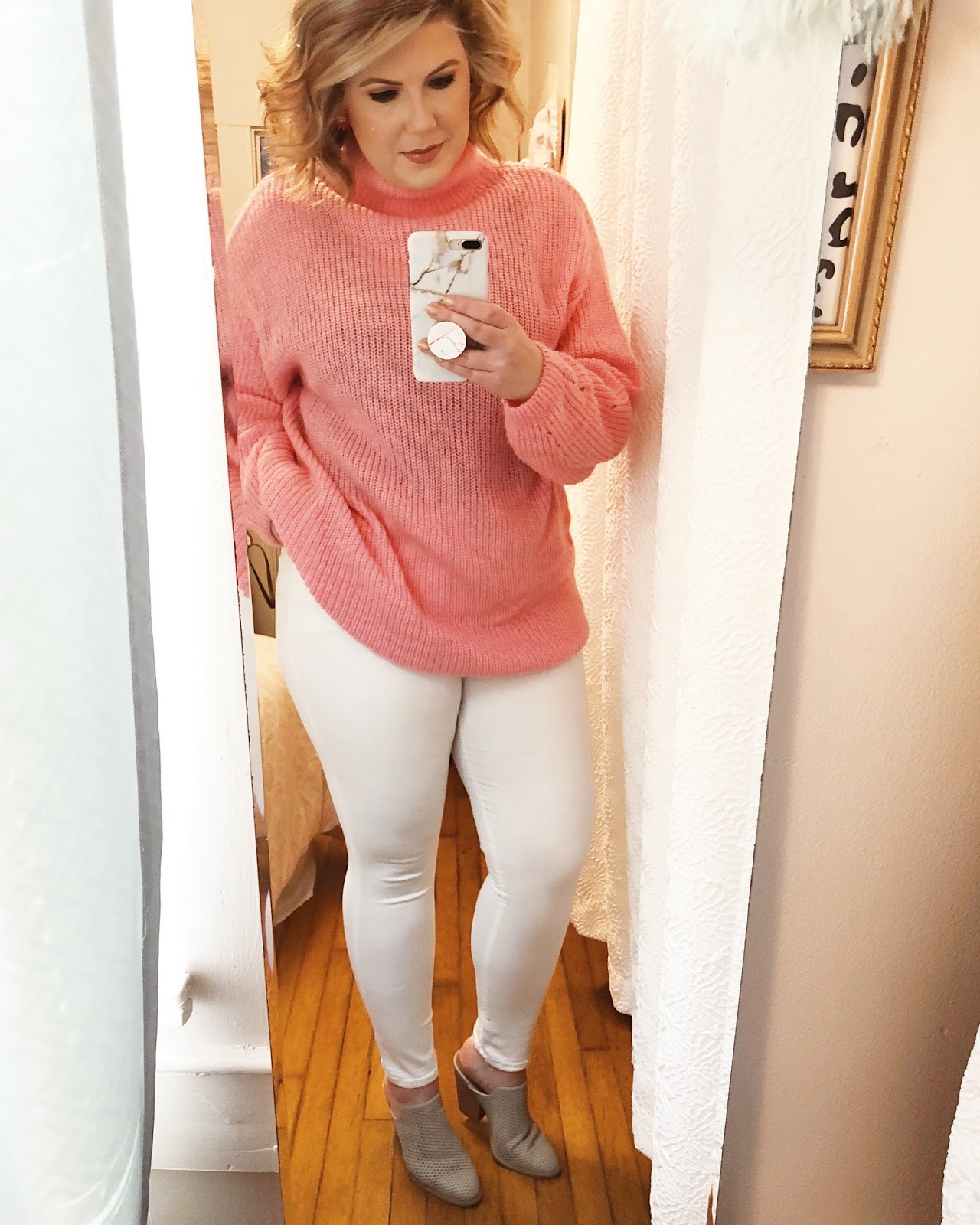 Easy outfits for work h&m sweater white jeans