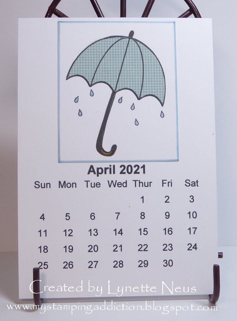 My Stamping Addiction April Calendar Page and an Updated Card
