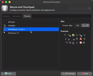 Choosing cursor themes Choosing cursor themes