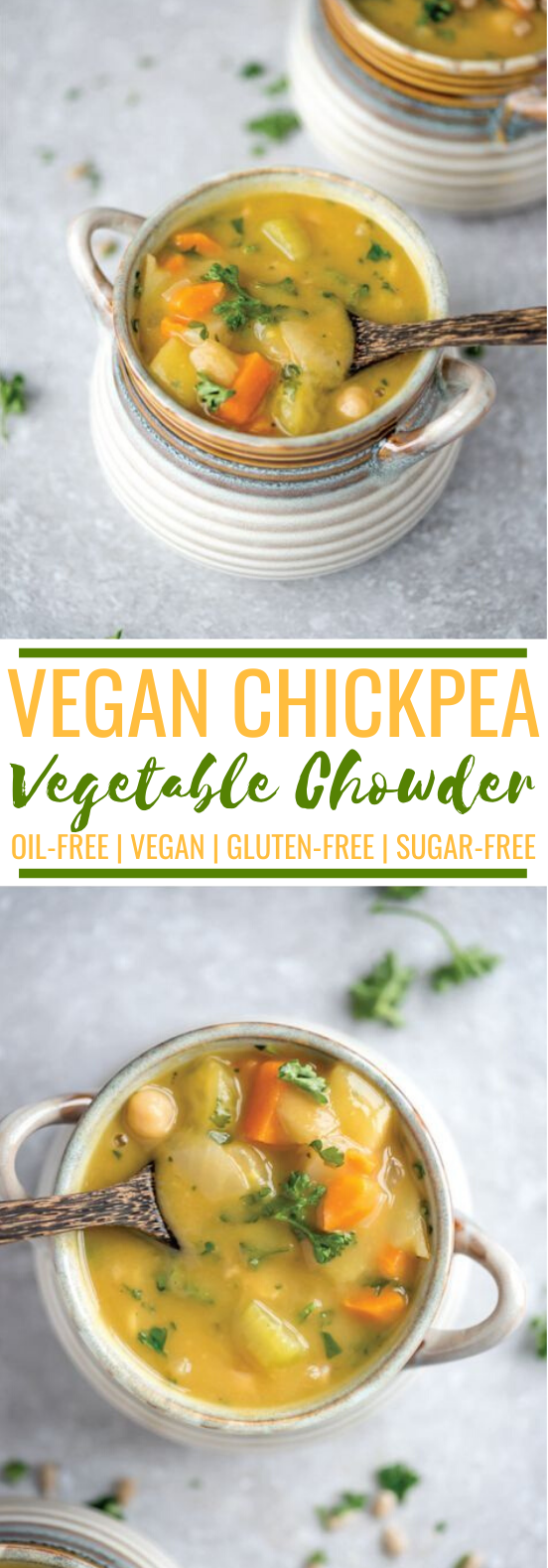 Vegan Chickpea Chowder #vegan #soup #dinner #glutenfree #veggies