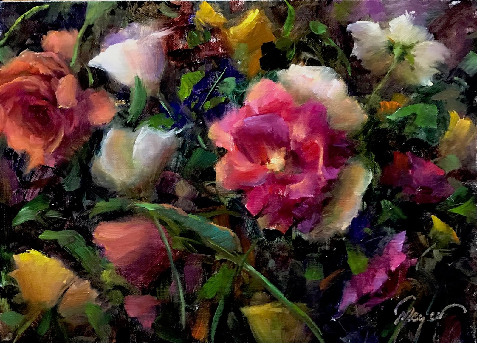 Pat Meyer daily painter Osage Flower Garden by artist Pat Meyer