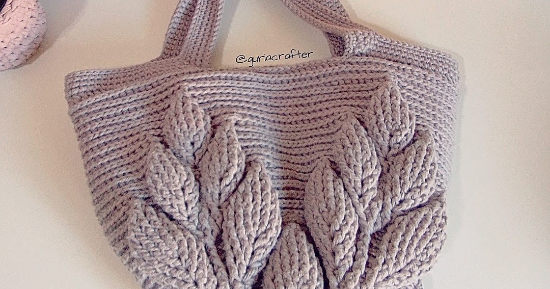 crochet 3d leaf bolsa