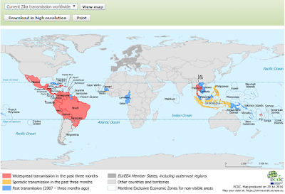 ECDC Current Zika Transmission Worldwide Thailand Has Widespread Transmission in the Past 3 Months