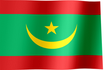 The waving flag of Mauritania (Animated GIF)