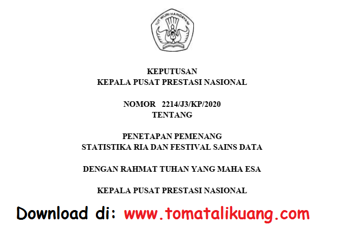 Download SK &amp; Daftar Pemenang SATRIA Data Tahun 2020 PDF