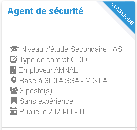 AMNAL SIDI AISSA - M SILA Agent de sécurité