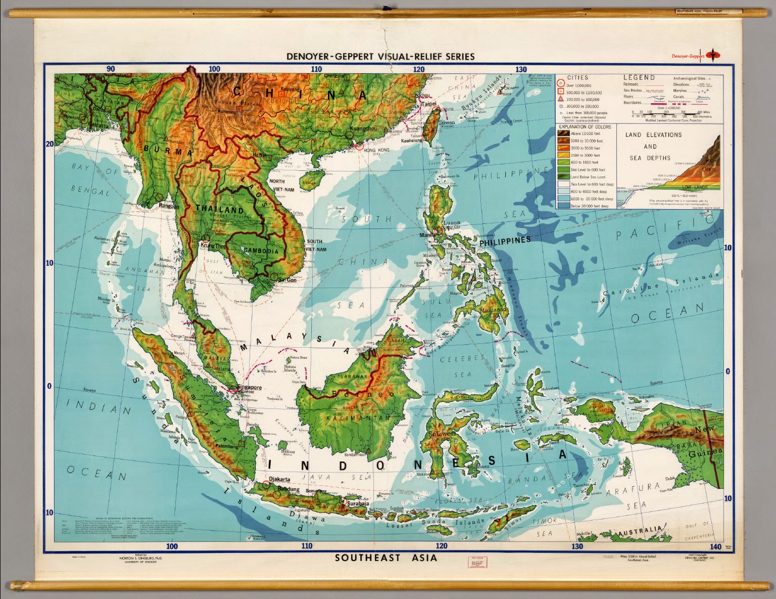 Southeast Asia Map Physical 103