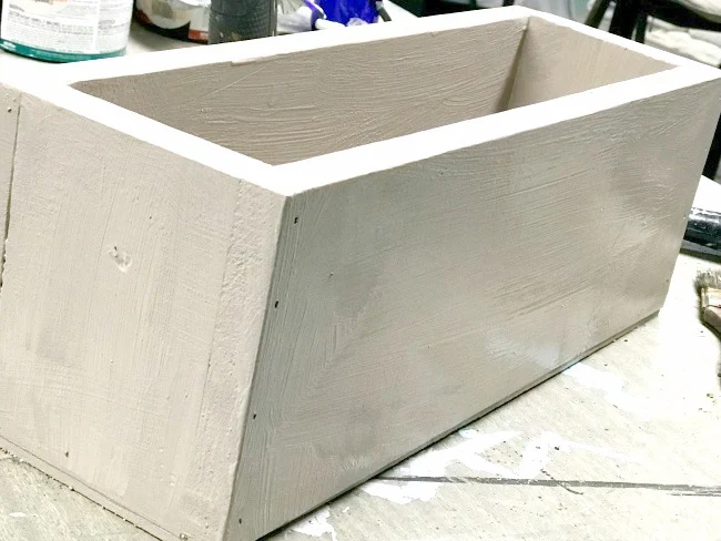 white painted crate 