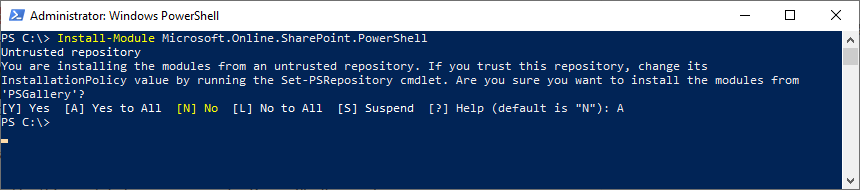 install sharepoint online powershell module