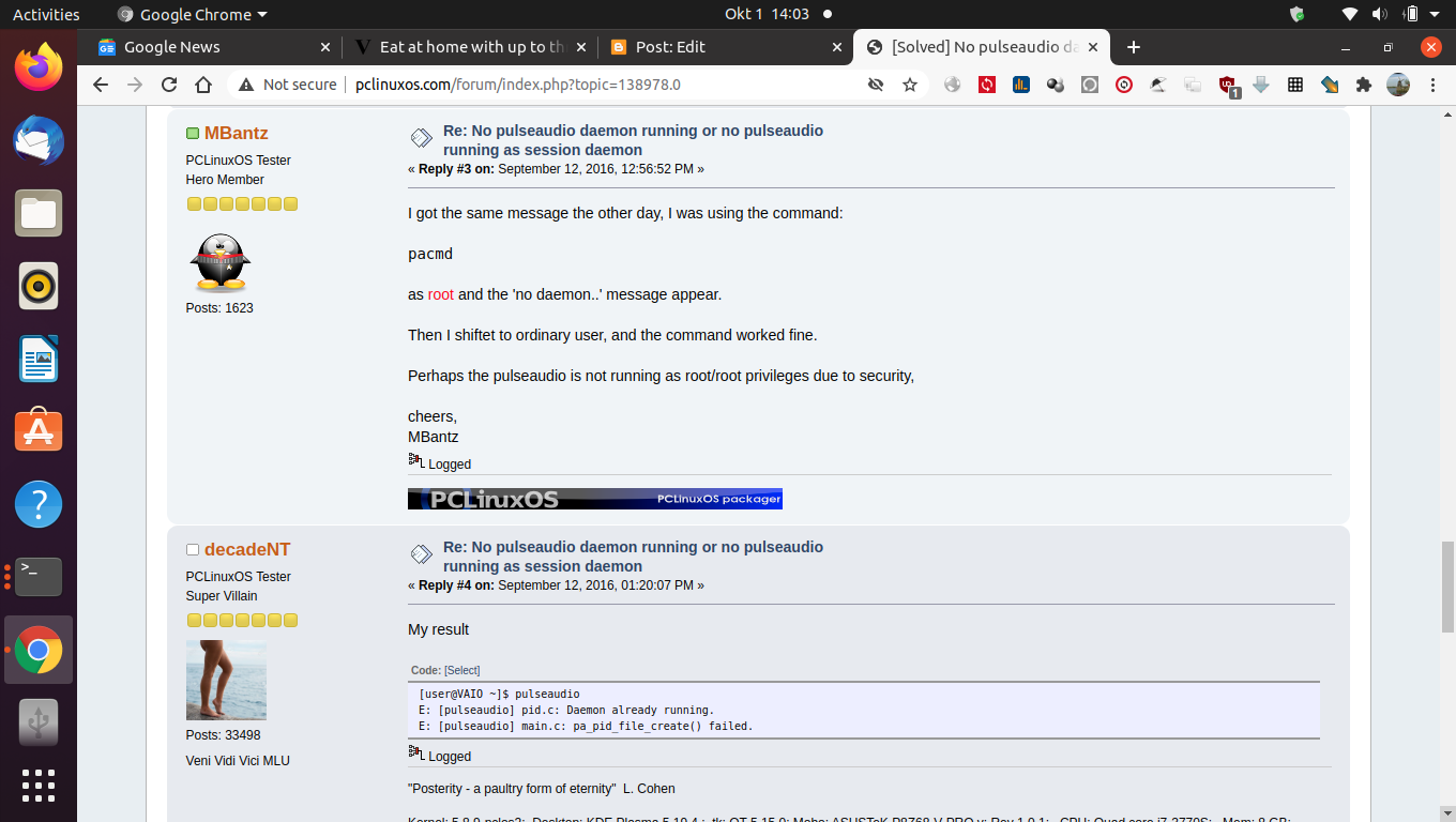 My journey with the Linux Operating System Linux OS command pacmd