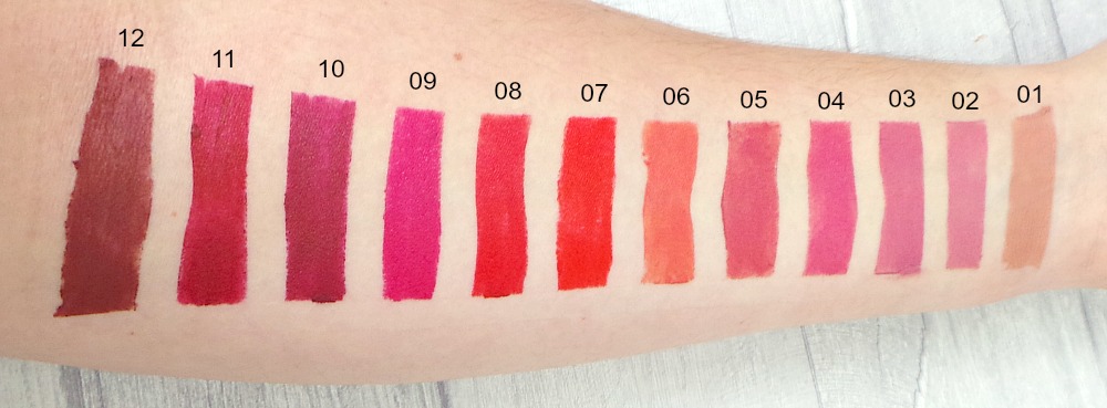 Bourjois Rouge Velvet The Lipstick Swatches