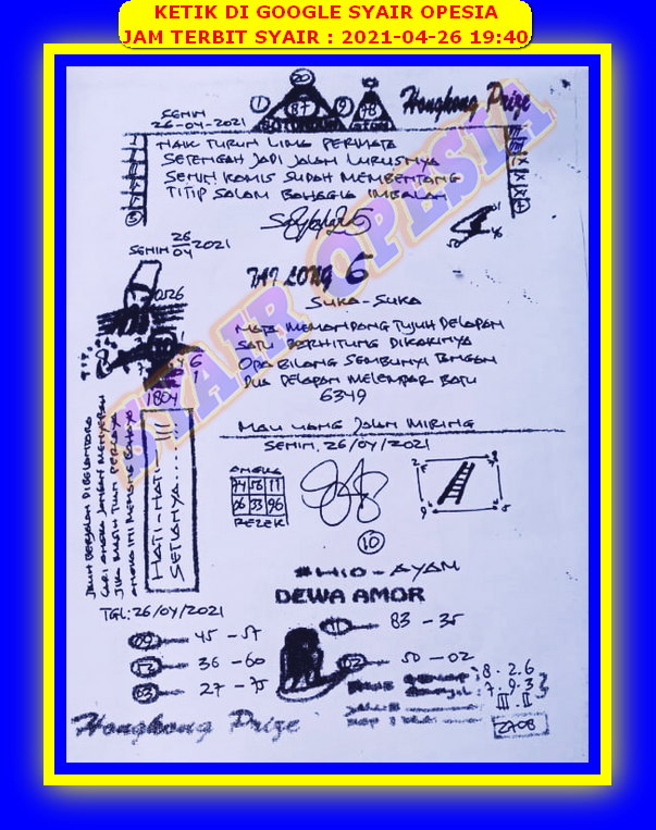 Syair Hk Hari Ini Senin 26 April 2021 Opesia Official Syair Hk Hari Ini Senin 26 April 2021 Opesia Official