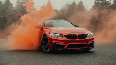 Wallpaper Red Car BMW, Bumper, Front