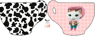 Sherif Callie: Invitaciones para Imprimir Gratis. Tarjeta con forma de taza de Sherif Callie.