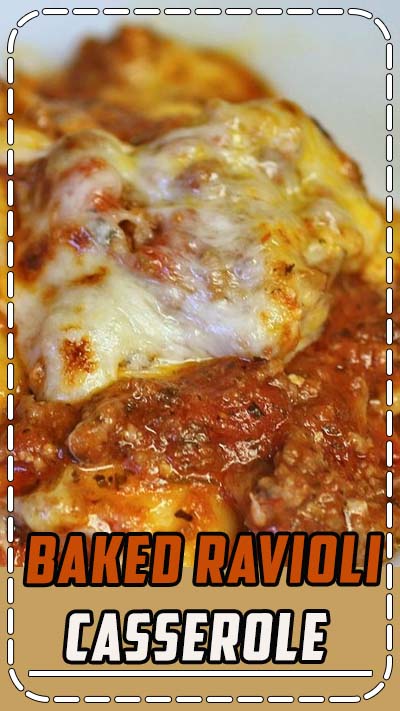 Baked Ravioli Casserole Store bought cheese ravioli with spaghetti sauce and mozzarella cheese from Recipes Food and Cooking.