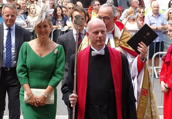 Countess Sophie wore a bespoke Fabia dress by Emilia Wickstead, Dior earrings, Rings by Monica Vinader, Prada pumps and Jane Taylor clutch