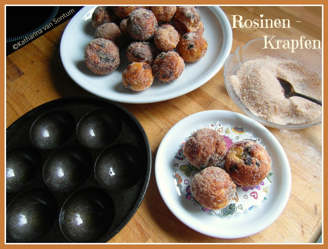 ich hab da mal was ausprobiert: Brandteig-Krapfen mit Rosinen