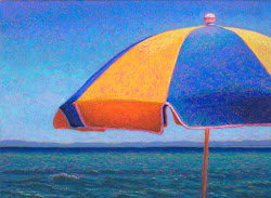 umbrella summer beach vacation pastel poucher painting paintings