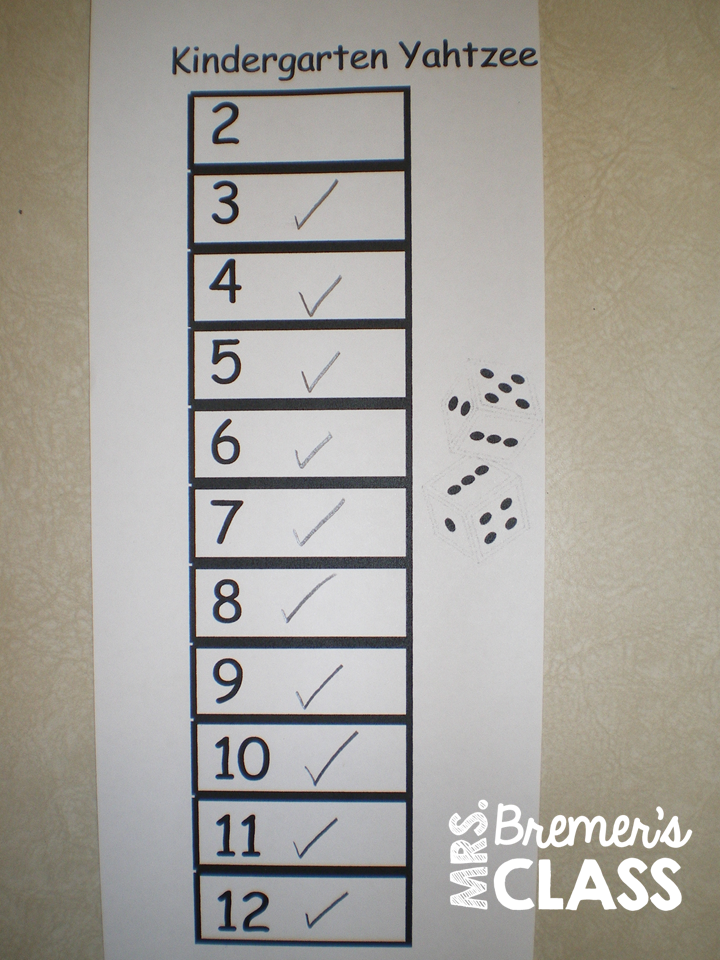 Kindergarten Yahtzee! | Mrs. Bremer's Class