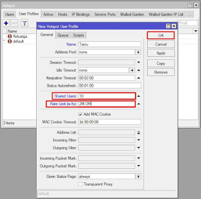 User profile Tamu hotspot mikrotik