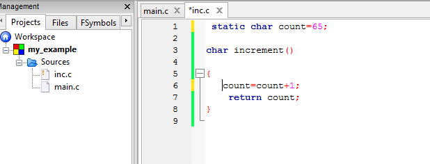 static keyword in c.