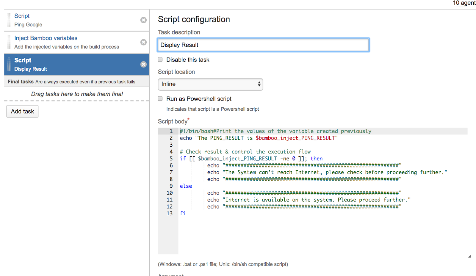 Saibal Dey How to use dynamic variables in Bamboo Build process?