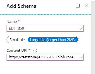 provide schema file location in Integration account