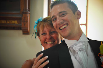 Nathan and his mum before theservice