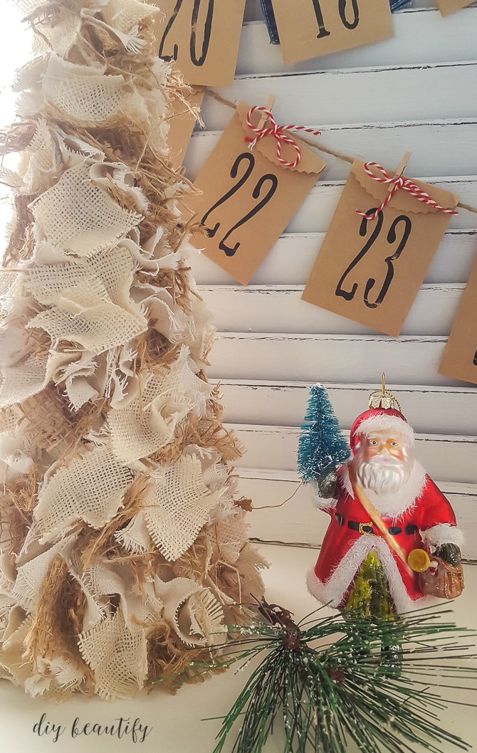 Turn an old shutter into a functional Christmas countdown advent calendar! Your kids will love it and it will add farmhouse charm to your home all season long. For instructions please visit www.diybeautify.com.