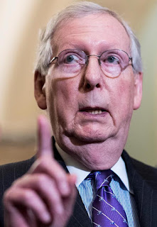 Mitch McConnell, a turtle impersonator and majority leader of the US Senate, who is an even bigger threat to American Democracy than Donald Fucking Tr-mp.  A very dangerous and evil person