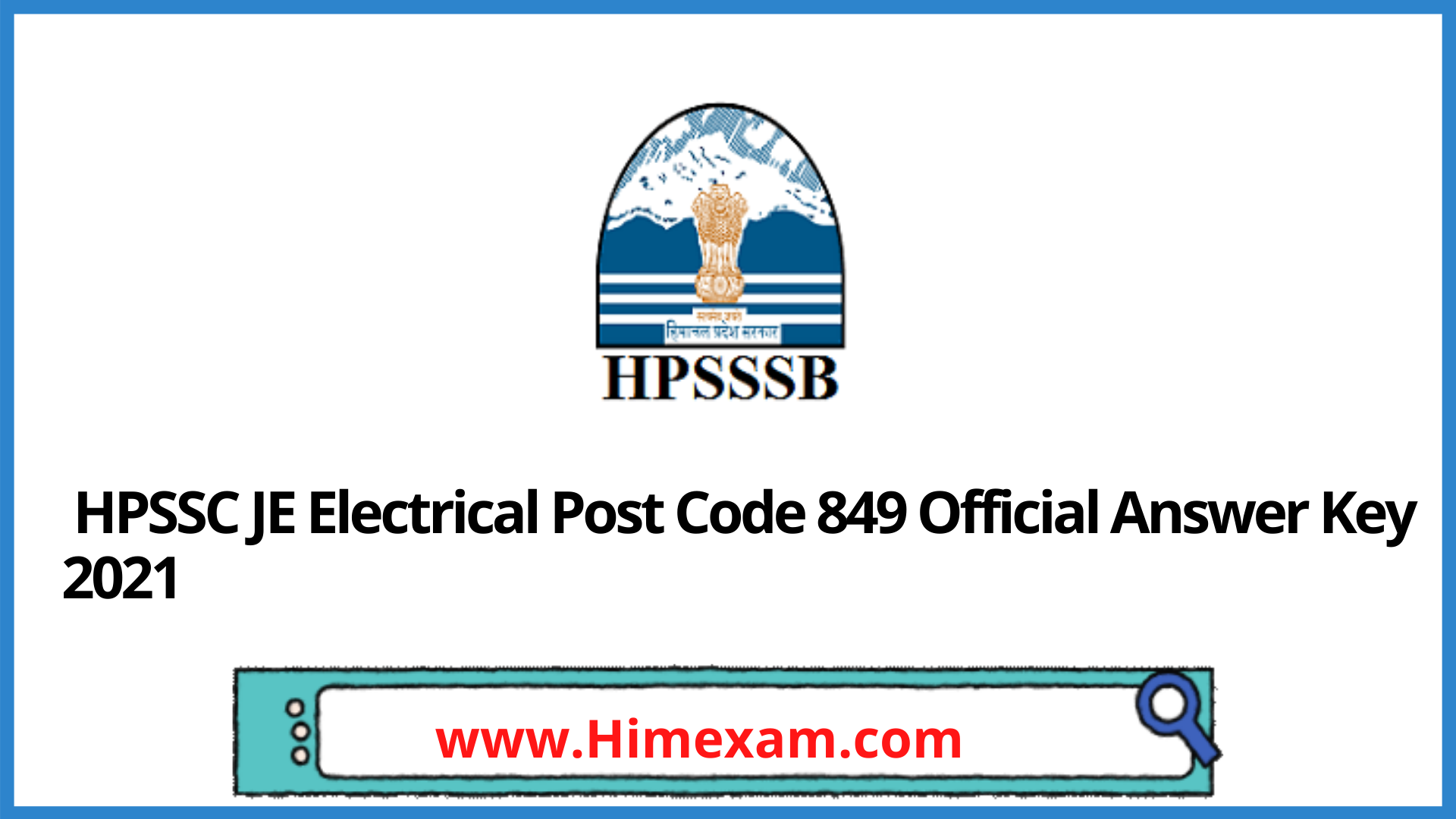 HPSSC JE Electrical Post Code 849 Official Answer Key 2021