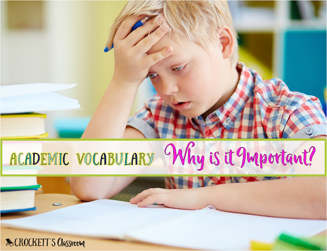 In order to succeed in academic tasks, students need to master the vocabulary they'll encounter.  That's why teaching this academic vocabulary is vital for each student's success.