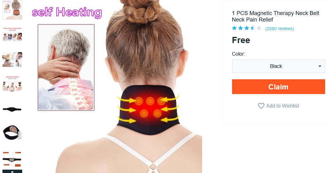 1 PCS Therapy Neck Belt Neck Pain Relief Free 2020 « shopping