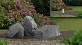 False rock set for front yard.